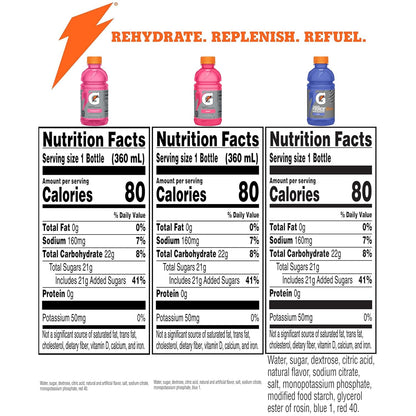 Gatorade Thirst Quencher, Grape Berry, Strawberry Variety Pack, 12 Fl Oz (Pack of 18)