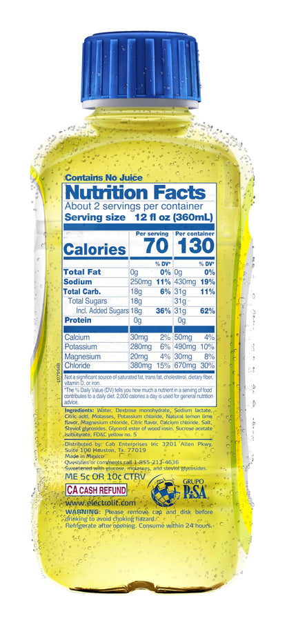 Electrolit, Electrolyte Beverage, Fruit Punch, 21 Fl Oz bottle (Pack of 12)