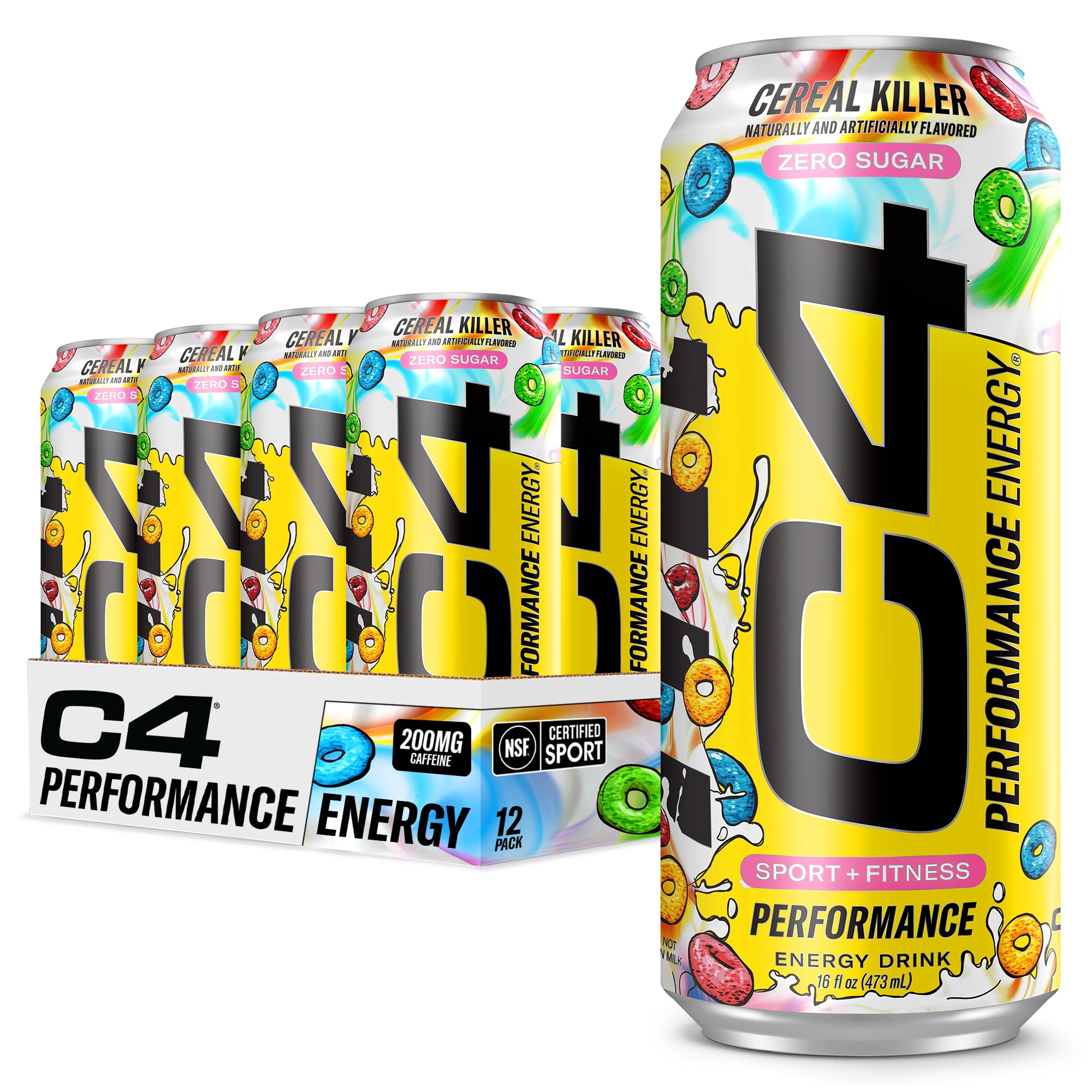 C4 Energy Drink 12oz (Pack of 12) - Frozen Bombsicle - Sugar Free Pre Workout Performance Drink with No Artificial Colors or Dyes