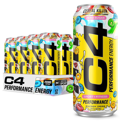 C4 Energy Drink 12oz (Pack of 12) - Frozen Bombsicle - Sugar Free Pre Workout Performance Drink with No Artificial Colors or Dyes