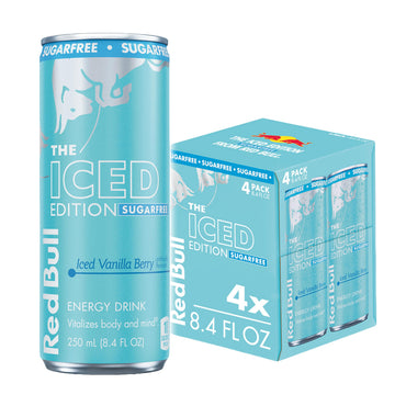 Red Bull Energy Drink SugarFree Variety Pack, Zero, Peach, Iced Vanilla Berry, 8.4 fl. oz, Pack of 12 Can