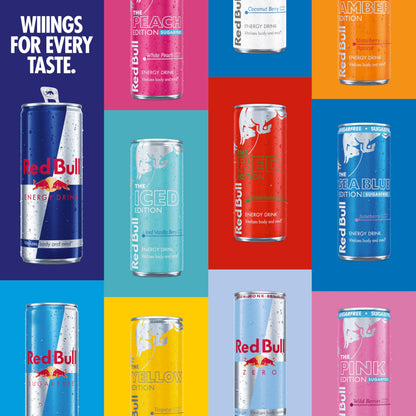 Red Bull Energy Drink SugarFree Variety Pack, Zero, Peach, Iced Vanilla Berry, 8.4 fl. oz, Pack of 12 Can