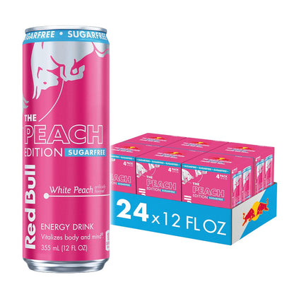 Red Bull Sugar-Free White Peach 8.4oz and 12oz