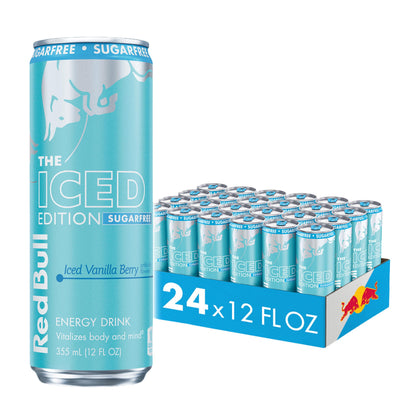 Red Bull Energy Drink SugarFree Variety Pack, Zero, Peach, Iced Vanilla Berry, 8.4 fl. oz, Pack of 12 Can
