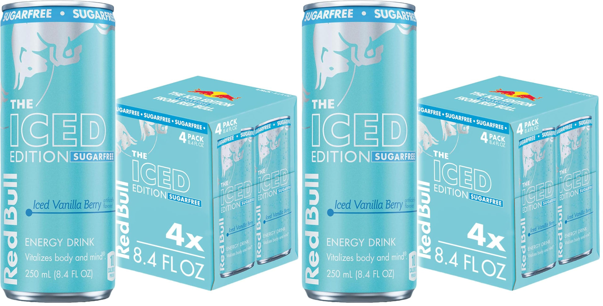 Red Bull Energy Drink SugarFree Variety Pack, Zero, Peach, Iced Vanilla Berry, 8.4 fl. oz, Pack of 12 Can