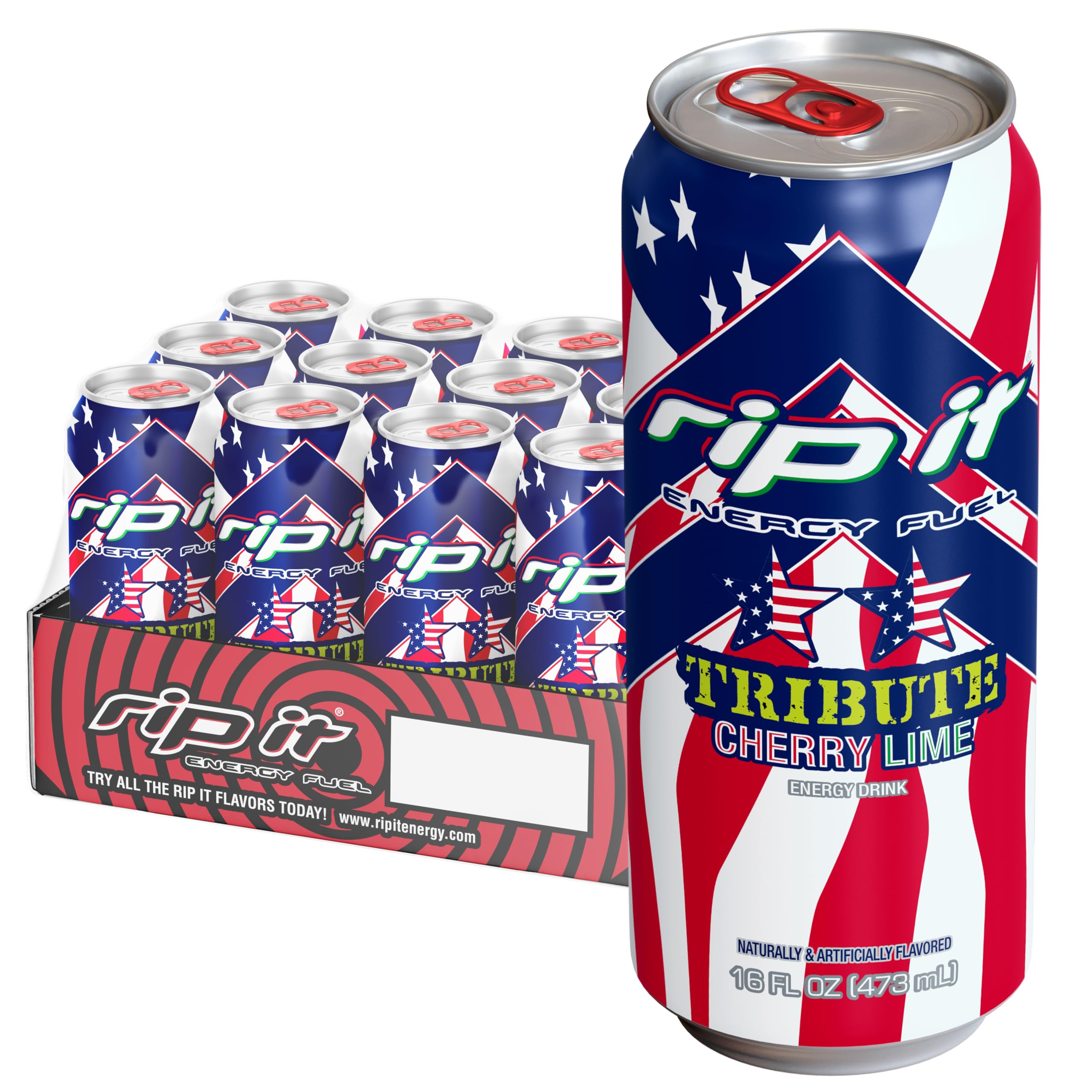 Rip-It Energy Drink | Power | Sharp Citrus Flavor | 12-Pack (16oz Cans) | 160mg Caffeine | Smooth Finish | Ignite Focus | Hardcore Energy That Rips!