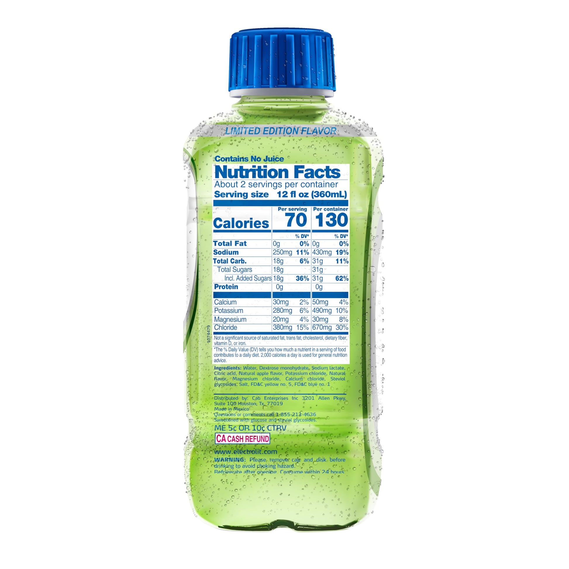 Electrolit, Electrolyte Beverage, Fruit Punch, 21 Fl Oz bottle (Pack of 12)