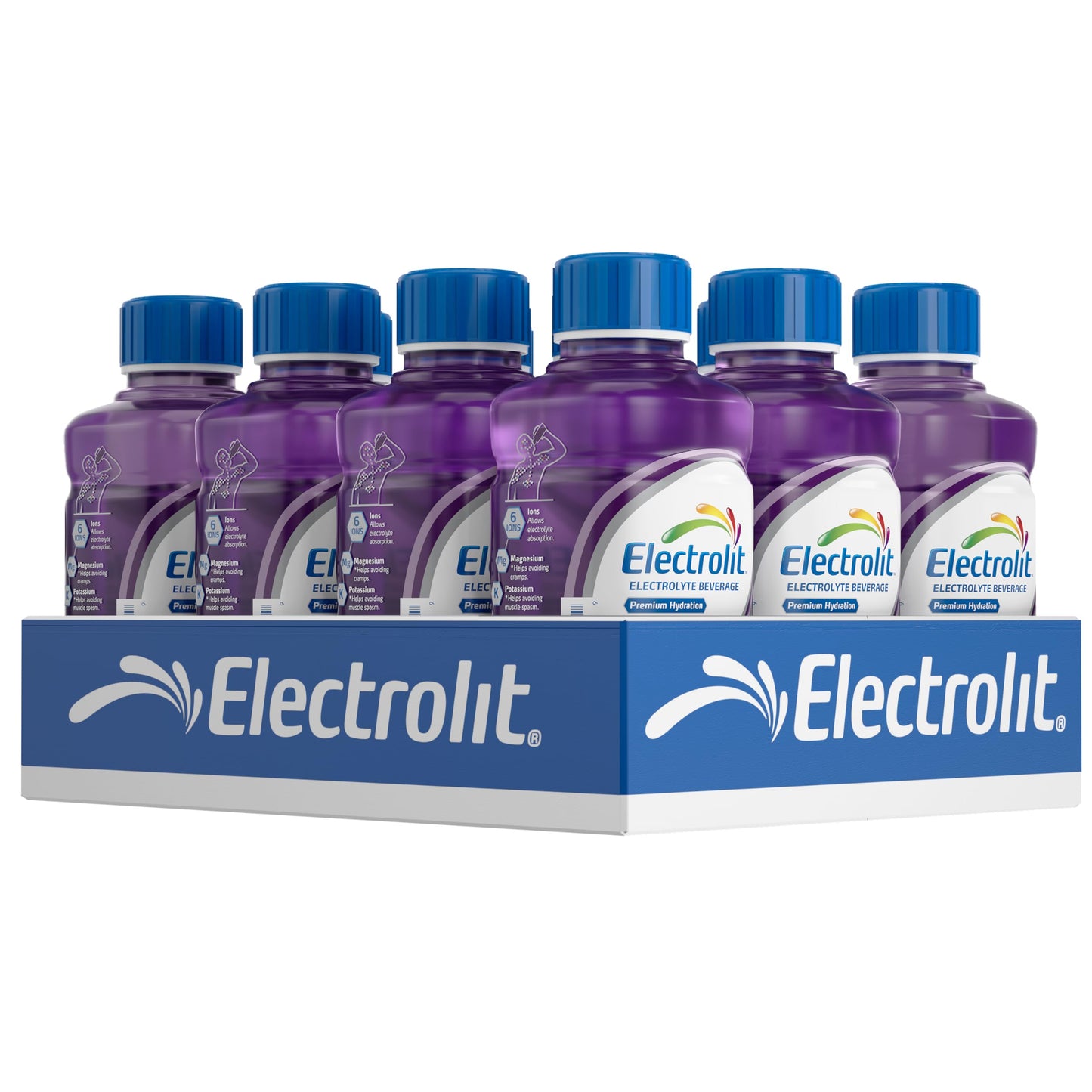 Electrolit, Electrolyte Beverage, Fruit Punch, 21 Fl Oz bottle (Pack of 12)