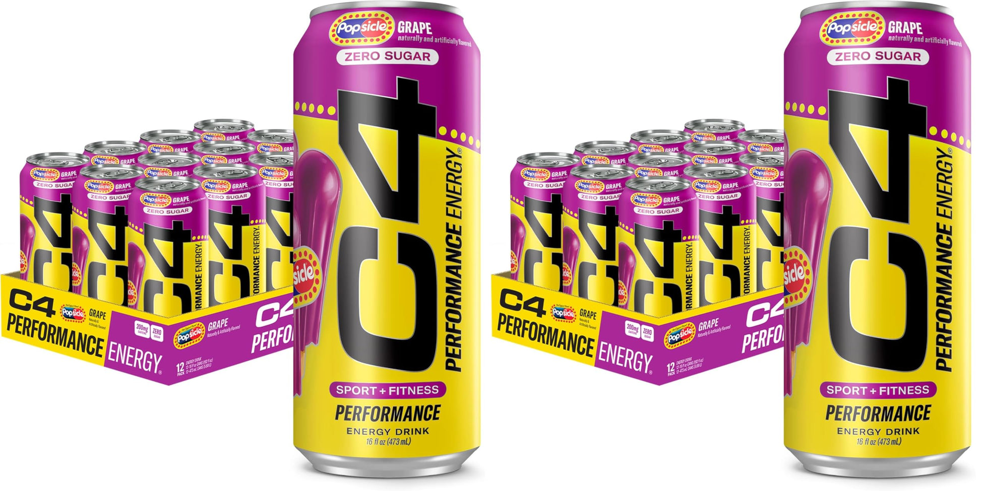 C4 Energy Drink 12oz (Pack of 12) - Frozen Bombsicle - Sugar Free Pre Workout Performance Drink with No Artificial Colors or Dyes