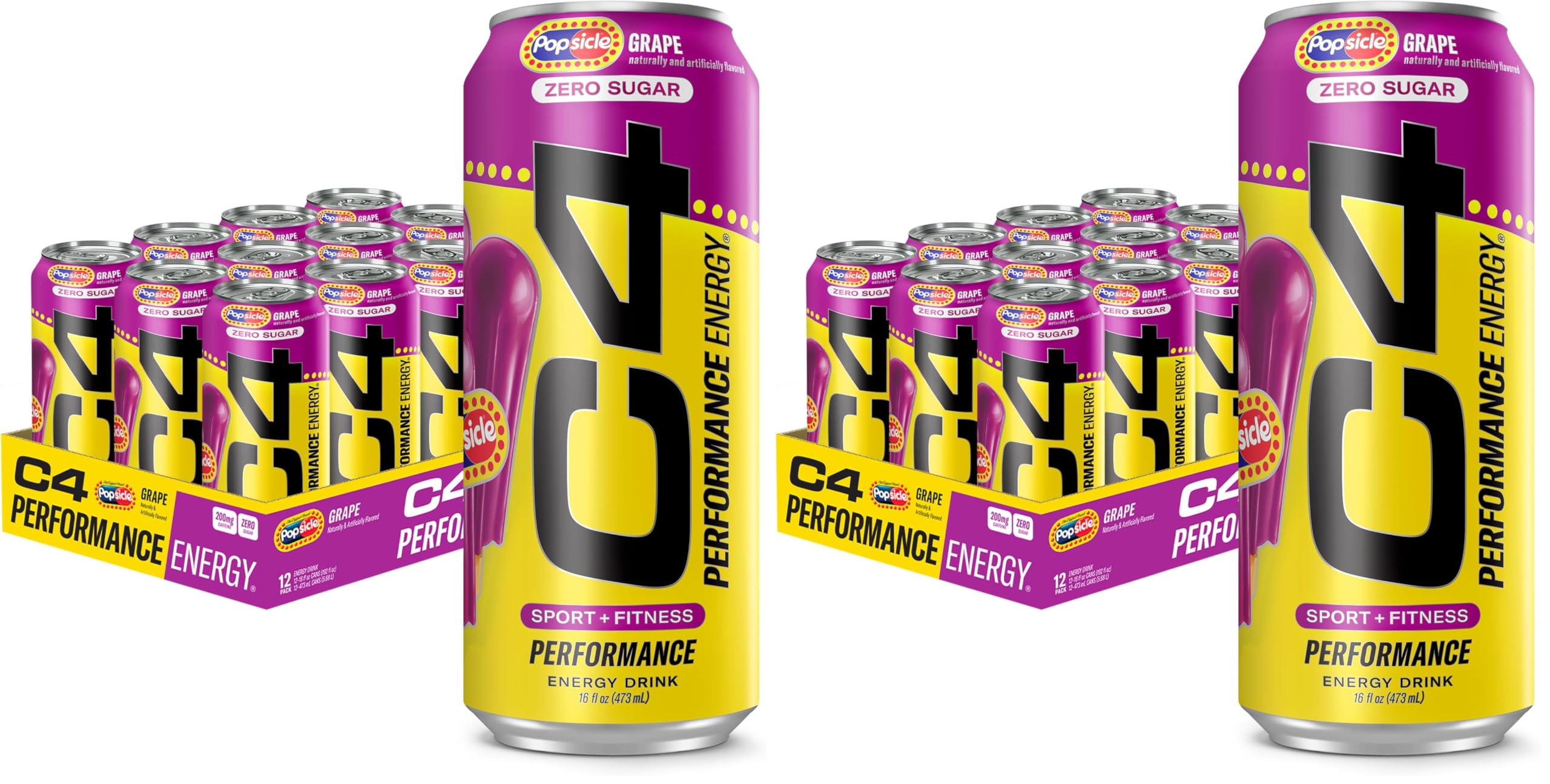 C4 Energy Drink 12oz (Pack of 12) - Frozen Bombsicle - Sugar Free Pre Workout Performance Drink with No Artificial Colors or Dyes