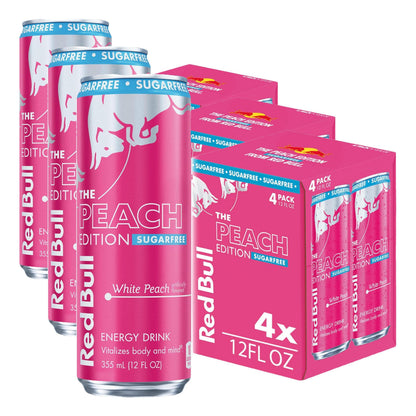 Red Bull Energy Drink SugarFree Variety Pack, Zero, Peach, Iced Vanilla Berry, 8.4 fl. oz, Pack of 12 Can