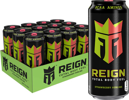 Reign Total Body Fuel, Cherry Limeade, Fitness & Performance Drink, 16 Fl Oz (Pack of 12)