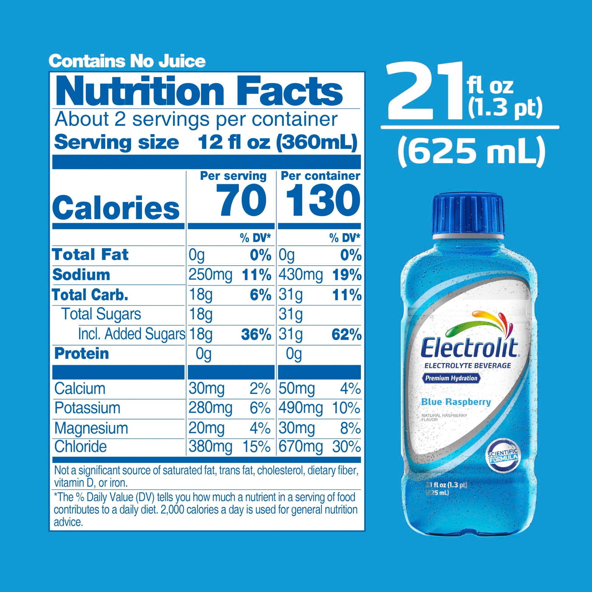 Electrolit, Electrolyte Beverage, Fruit Punch, 21 Fl Oz bottle (Pack of 12)