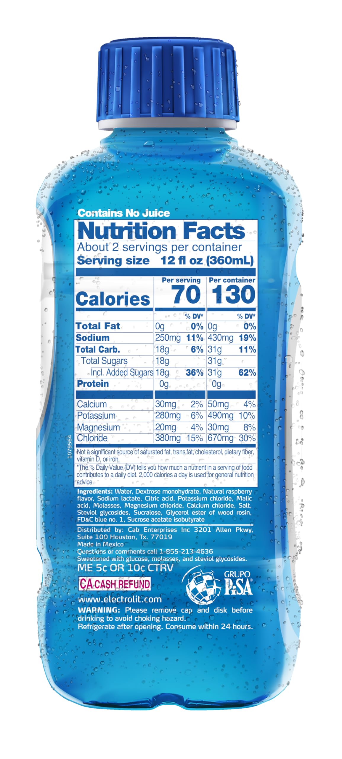 Electrolit, Electrolyte Beverage, Fruit Punch, 21 Fl Oz bottle (Pack of 12)