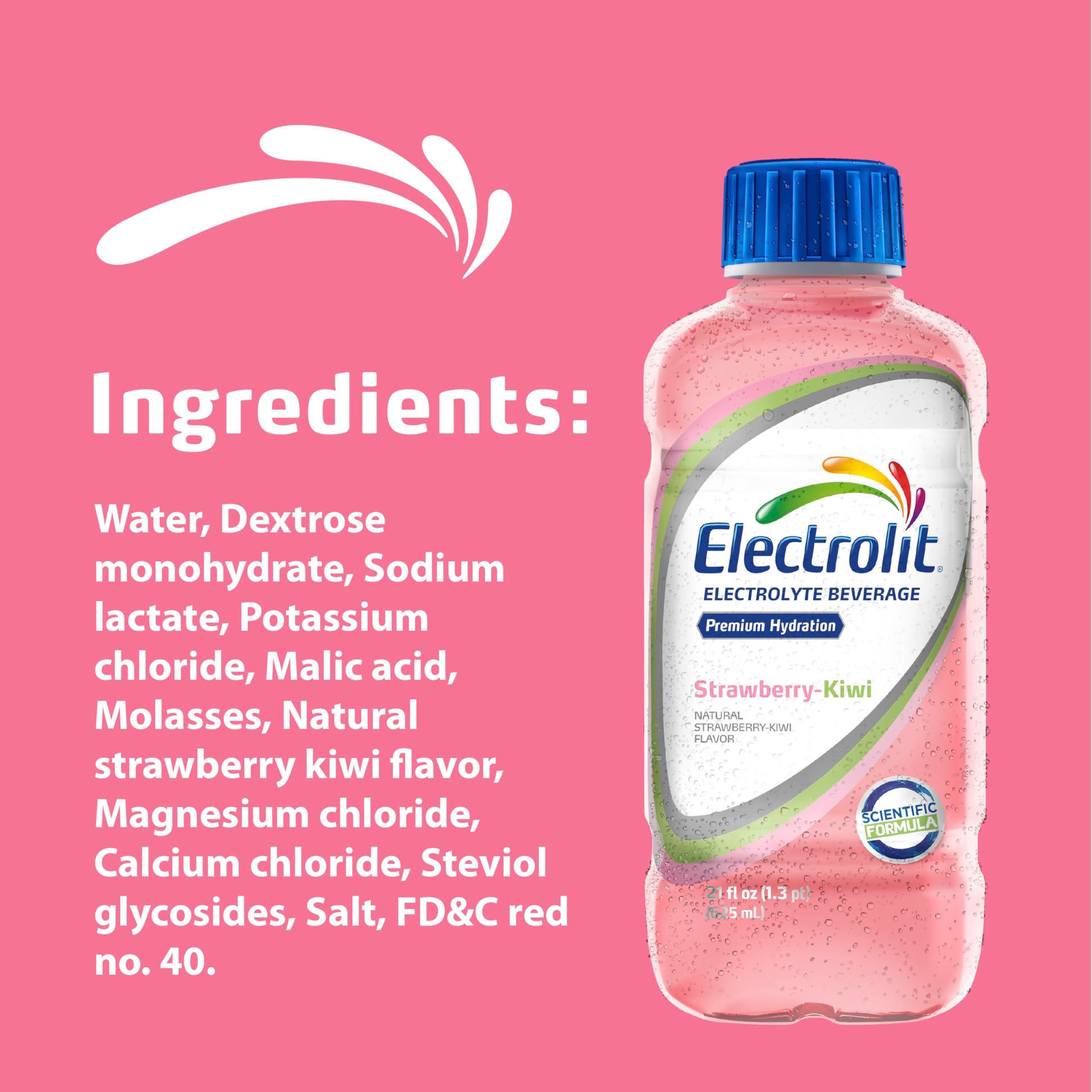 Electrolit, Electrolyte Beverage, Fruit Punch, 21 Fl Oz bottle (Pack of 12)