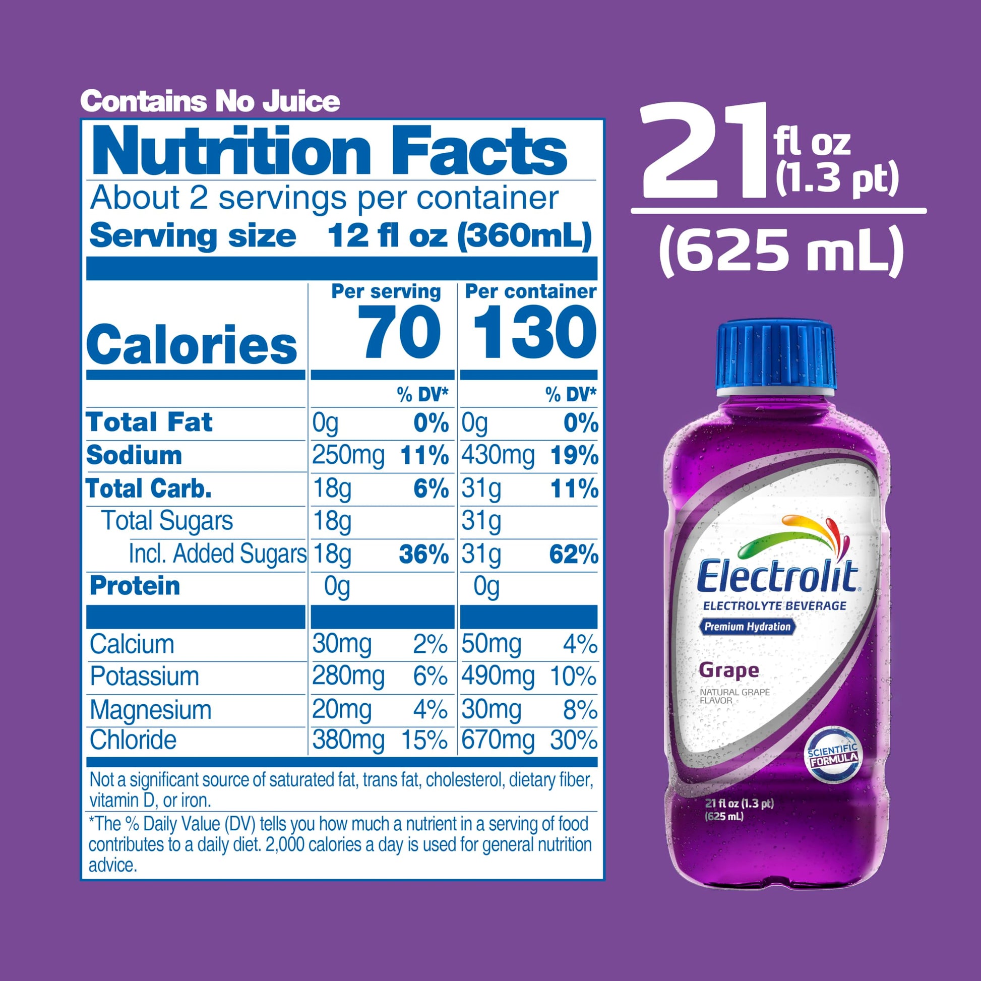 Electrolit, Electrolyte Beverage, Fruit Punch, 21 Fl Oz bottle (Pack of 12)