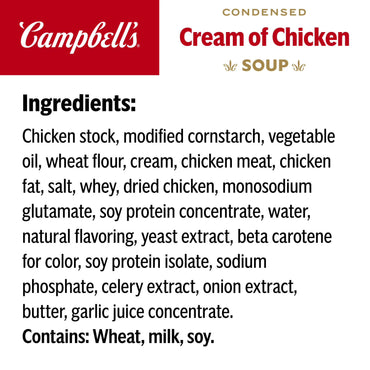Campbell's Condensed Cream of Chicken Soup 10.5 oz 8 Pack – Creamy Cooking Soup, Pantry Staple, Quick Meal Base, Bulk Family Value Pack