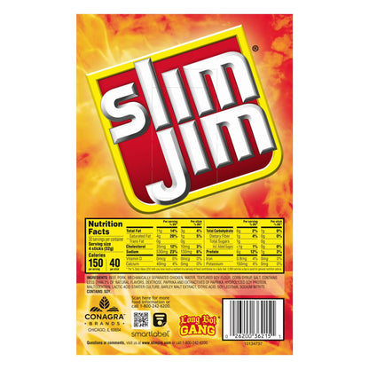 Slim Jim Snack Sized Smoked Meat Sticks Original 0.28 oz 120 Pack – Protein Snack Sticks, Ready-to-Eat Beef Jerky Alternative, Bulk Value Pack, On-the-Go Snacks