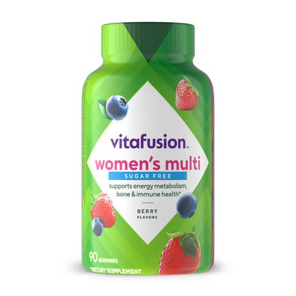 Vitafusion Women’s Sugar Free Daily Multivitamin Gummies (90 Count) – Energy, Bone & Immune Support Adult Vitamin Supplement