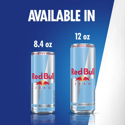 Red Bull Zero Energy Drink, 12 fl oz Cans (24 Pack), Sugar-Free Energy Drink with 114mg Caffeine, Taurine & B Vitamins