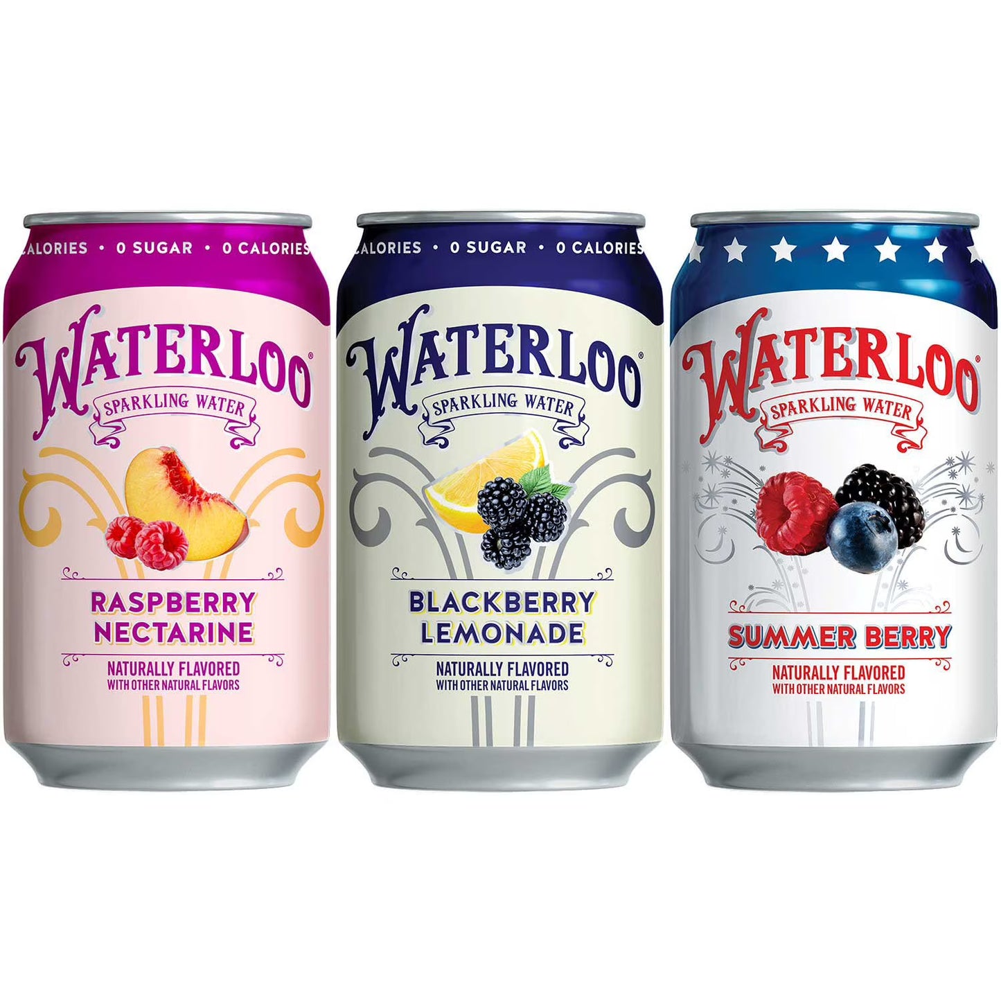 Waterloo Sparkling Water Variety Pack 12 fl oz 24 Pack – Zero Sugar Carbonated Water, Assorted Flavors, Refreshing Healthy Drink, Bulk Case
