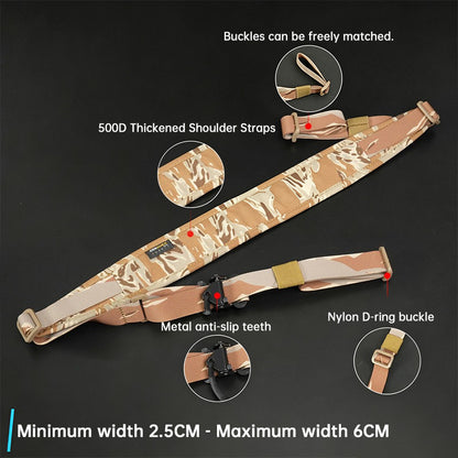 QD Tactical Rifle Sling, 2-Point Adjustable Airgun Strap, Nylon Quick Detach Sling for M4 AK Hunting