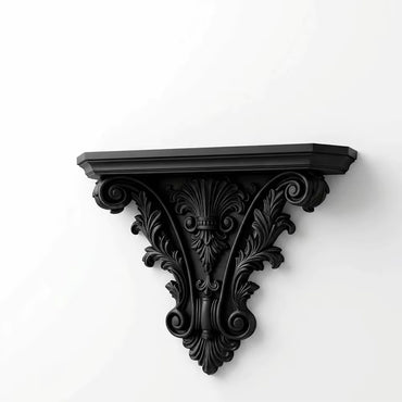 3D Printed Gothic Floating Shelf, Creative Carved Wall Decor, Retro Plant Display Stand for Living Room & Indoor Decor