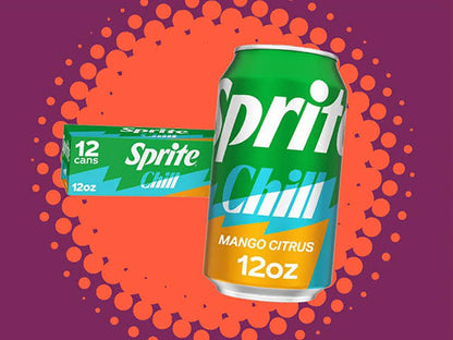 Sprite Chill Mango Citrus, 12 oz Cans pack of 24