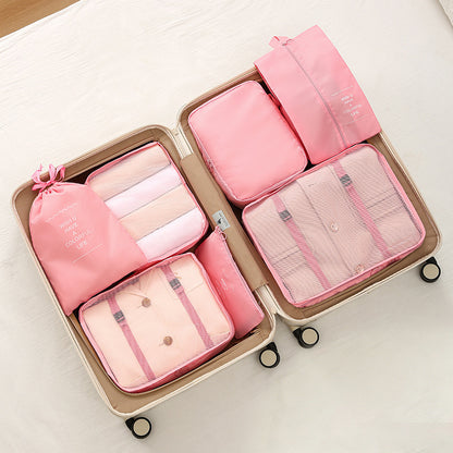 7Pcs Travel Packing Cubes, Luggage Organizer Set with Shoe Bag for Clothes Storage