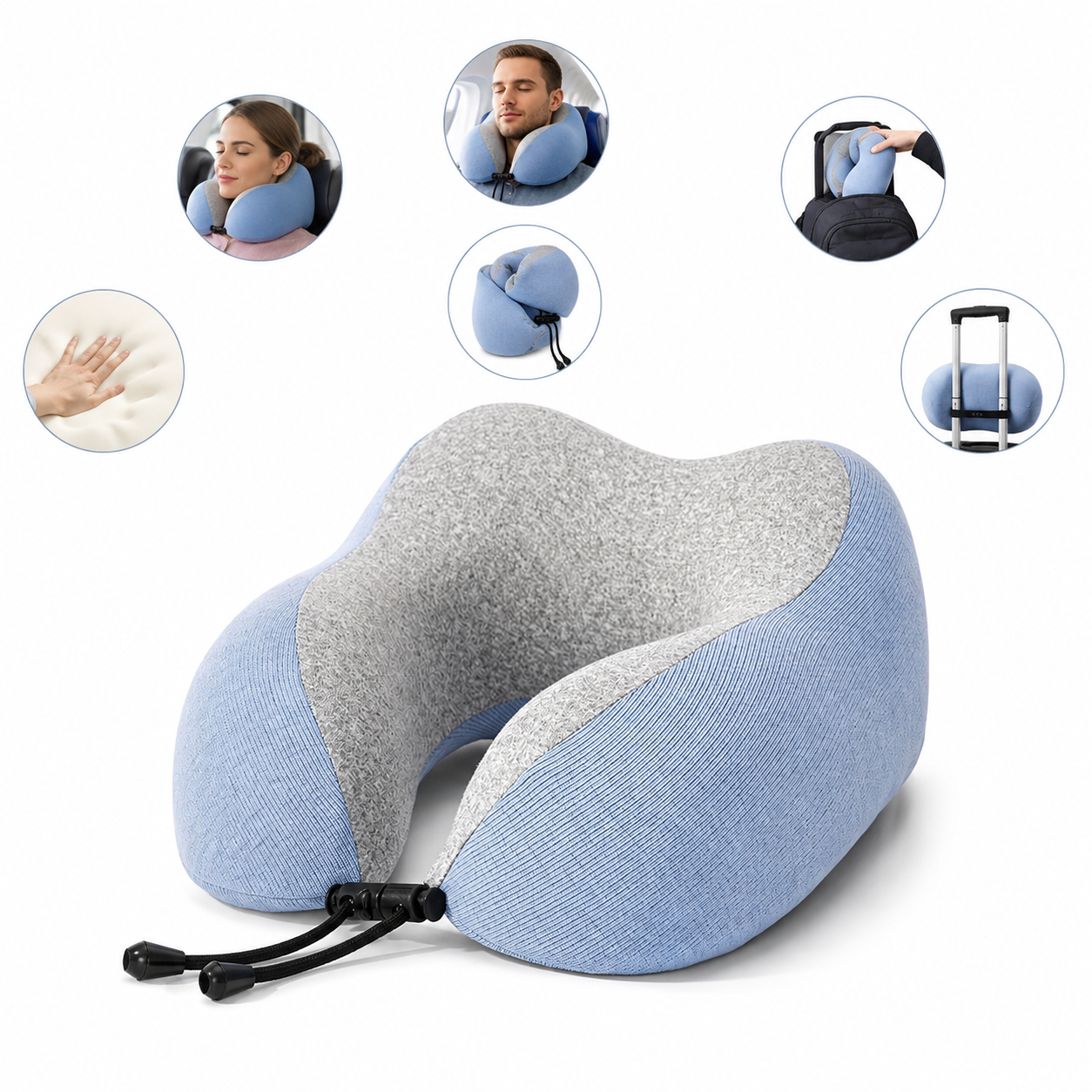 Massage Memory Foam Travel Neck Pillow u shaped Flight Airplane Support Cushion AU