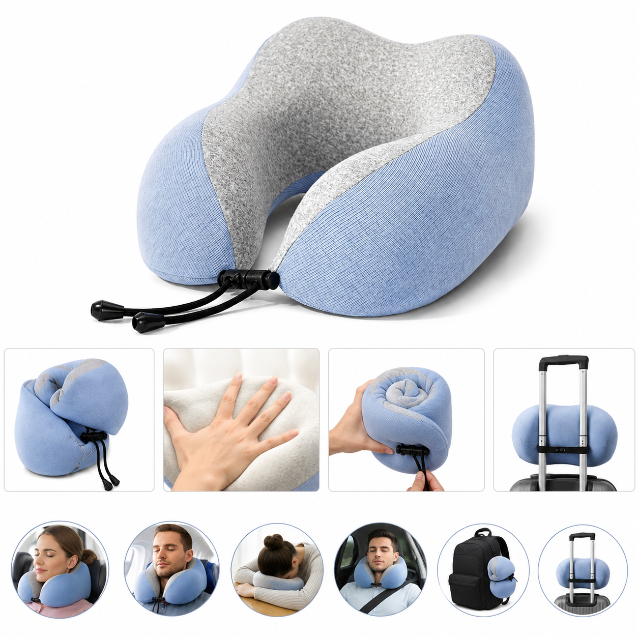 Massage Memory Foam Travel Neck Pillow u shaped Flight Airplane Support Cushion AU