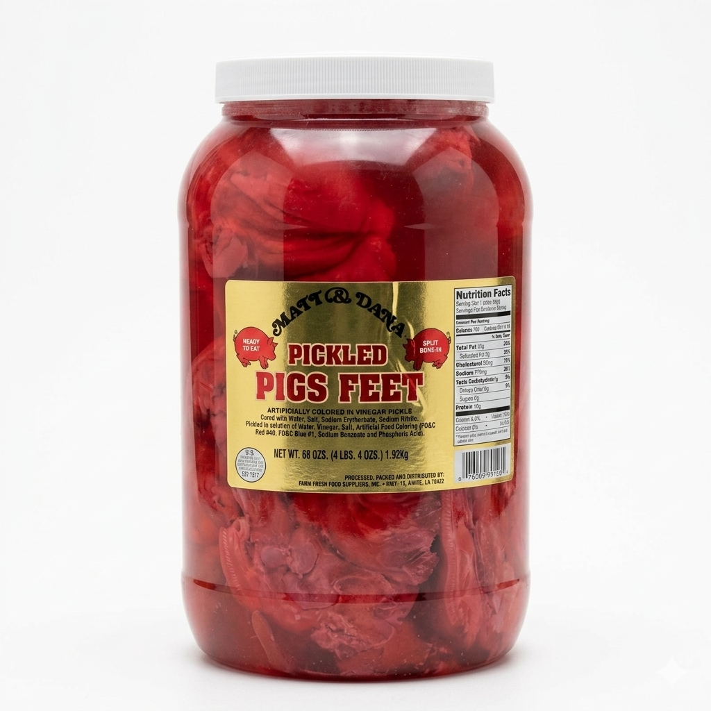 Authentic Louisiana Pickled Pig’s Feet – 1 Gallon (4.25 lb) | Ready-to-Eat