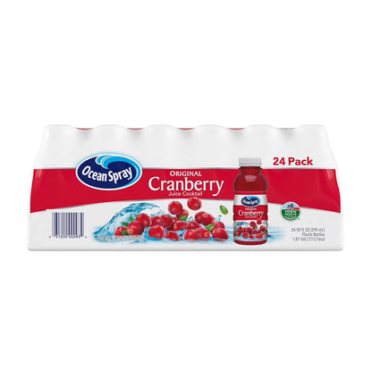 Ocean Spray Cranberry Juice Cocktail (24 Pack, 10 fl oz Bottles) – Refreshing Cranberry Drink, On-the-Go Size