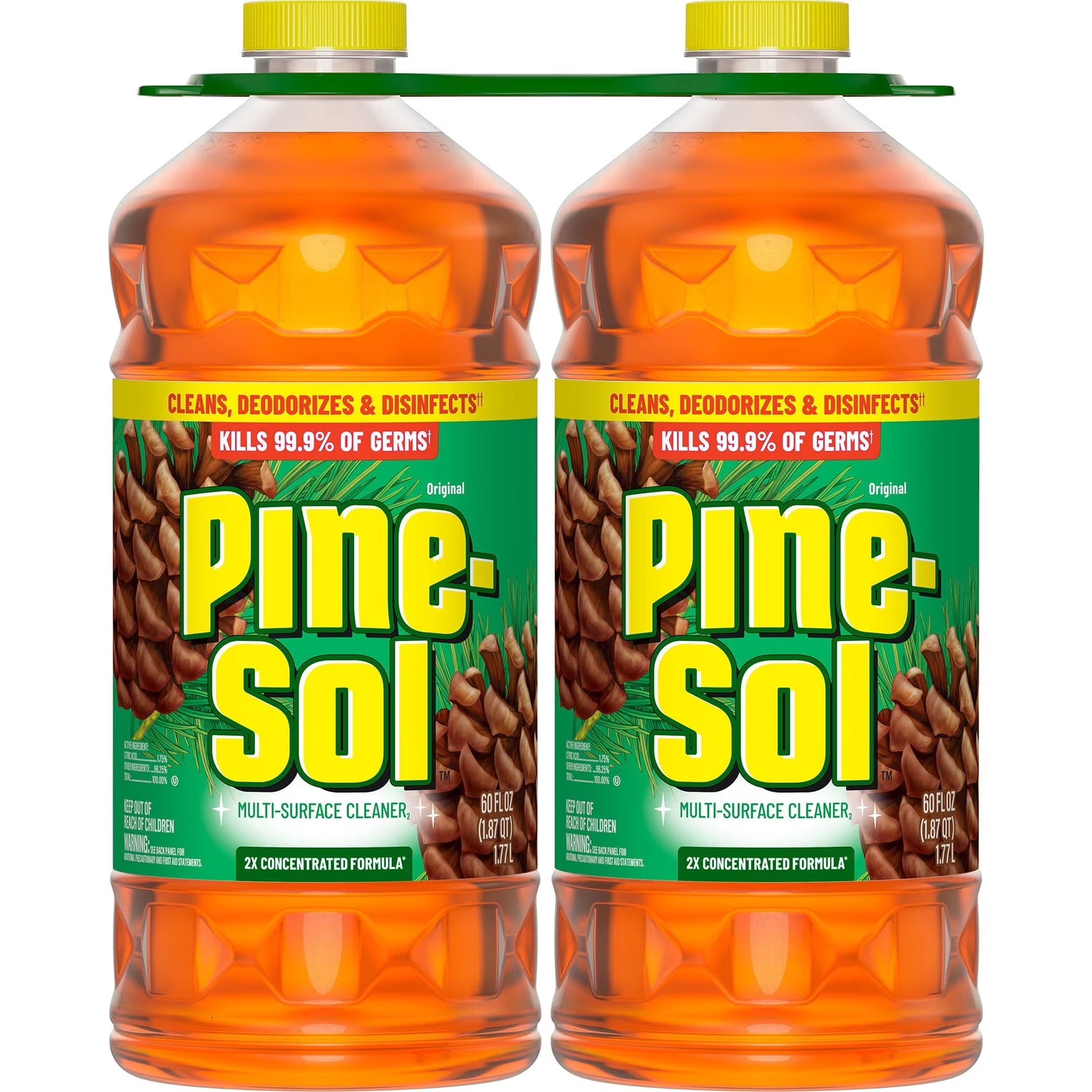 Pine-Sol Multi-Surface Cleaner, Pine Scent, 2 Count (120 fl oz Each) – Deep Cleaning, Deodorizing & Fresh Long-Lasting Fragrance