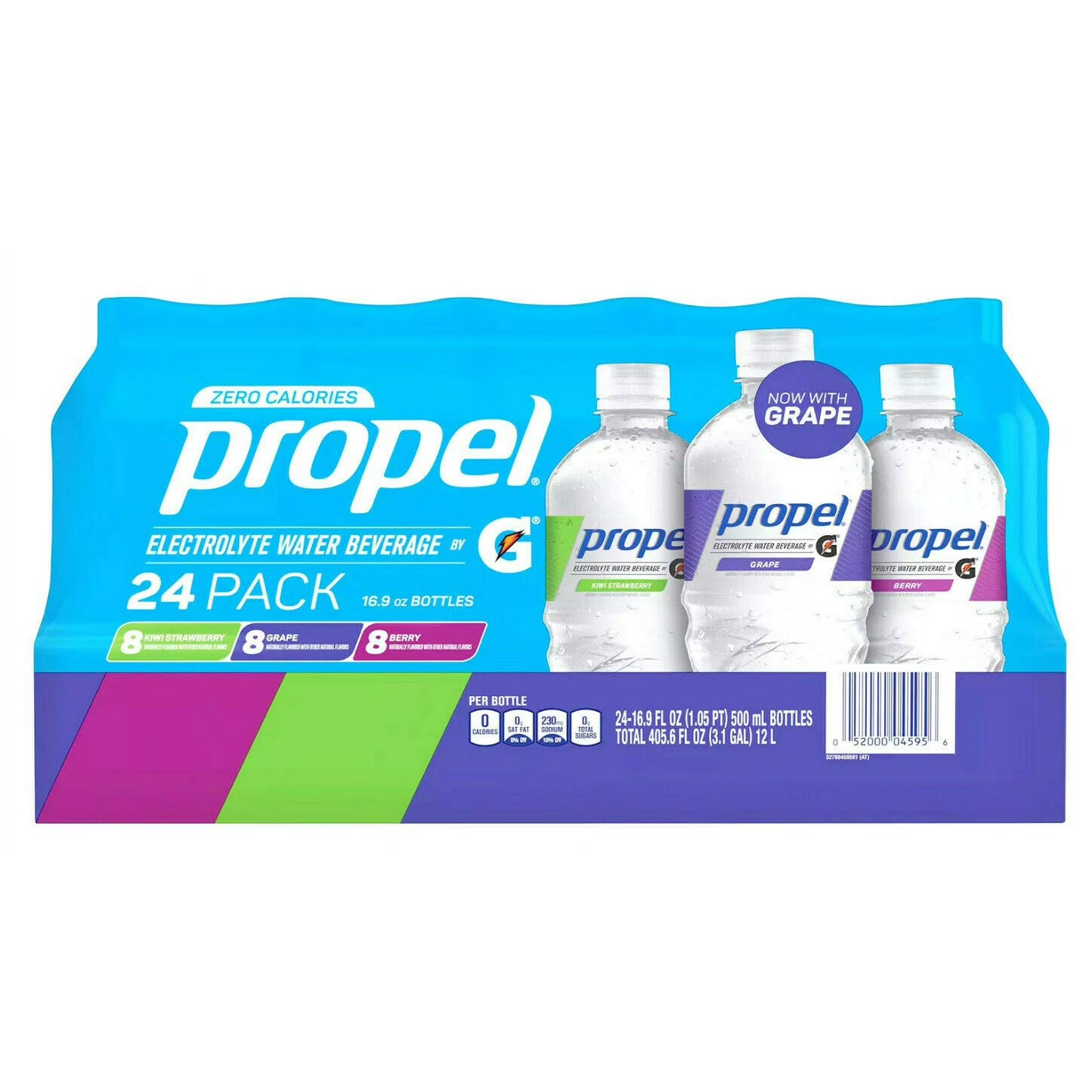 Propel Zero Calorie Electrolyte Water Variety Pack (24 Bottles, 16.9 fl oz Each) – Fitness Hydration Drink with Vitamins & No Sugar
