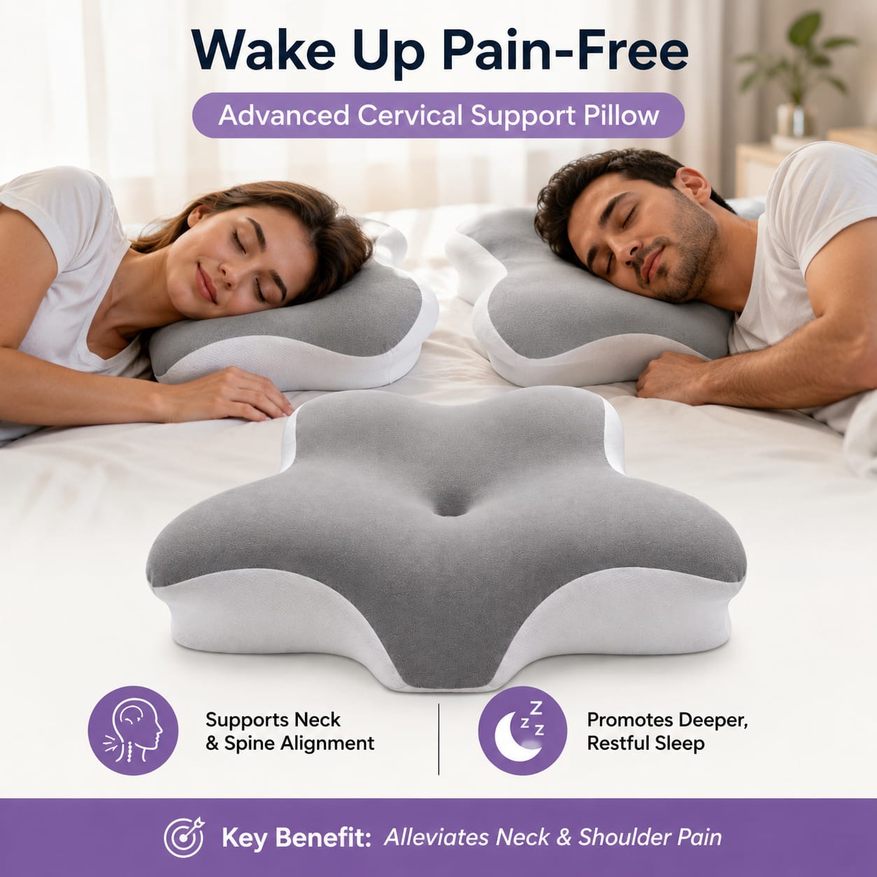 Ergonomic Butterfly Memory Neck Pillow Orthopedic Sleeping Cushion AU