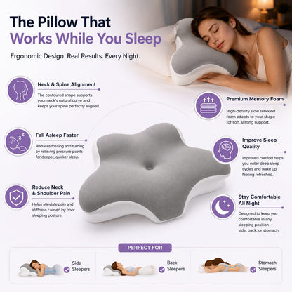Ergonomic Butterfly Memory Neck Pillow Orthopedic Sleeping Cushion AU