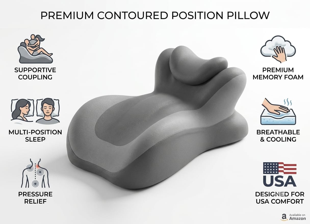 Sweet Spot Couple Pillow Couple Pillow Hip Pad Wedge Pillow Memory Foam 27°Angle