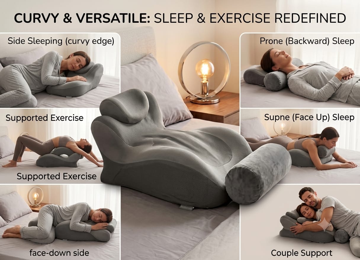 Sweet Spot Couple Pillow Couple Pillow Hip Pad Wedge Pillow Memory Foam 27°Angle