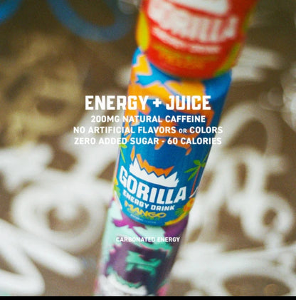 12 Pack Gorilla Energy Drink Mango Coconut 16 fl oz – 200mg Caffeine