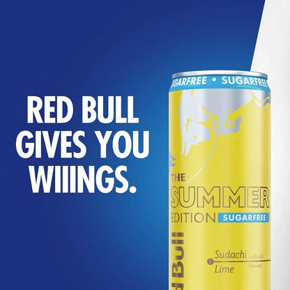 24 Pack Red Bull Summer Edition Sudachi Lime Sugar Free 12 fl oz Energy Drink