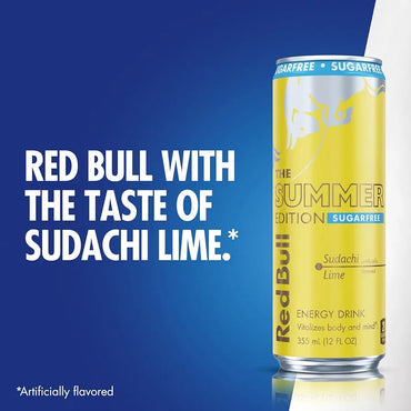 24 Pack Red Bull Summer Edition Sudachi Lime Sugar Free 12 fl oz Energy Drink
