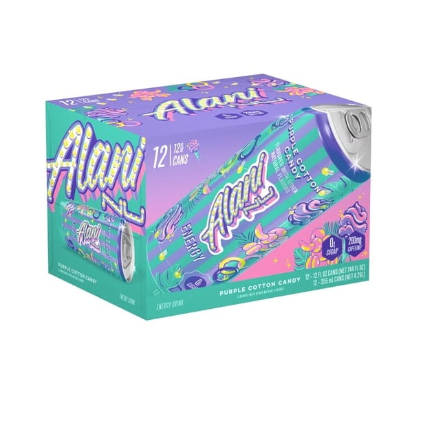 12 Pack Alani Nu Purple Cotton Candy 12 fl oz Energy Drink Limited Edition