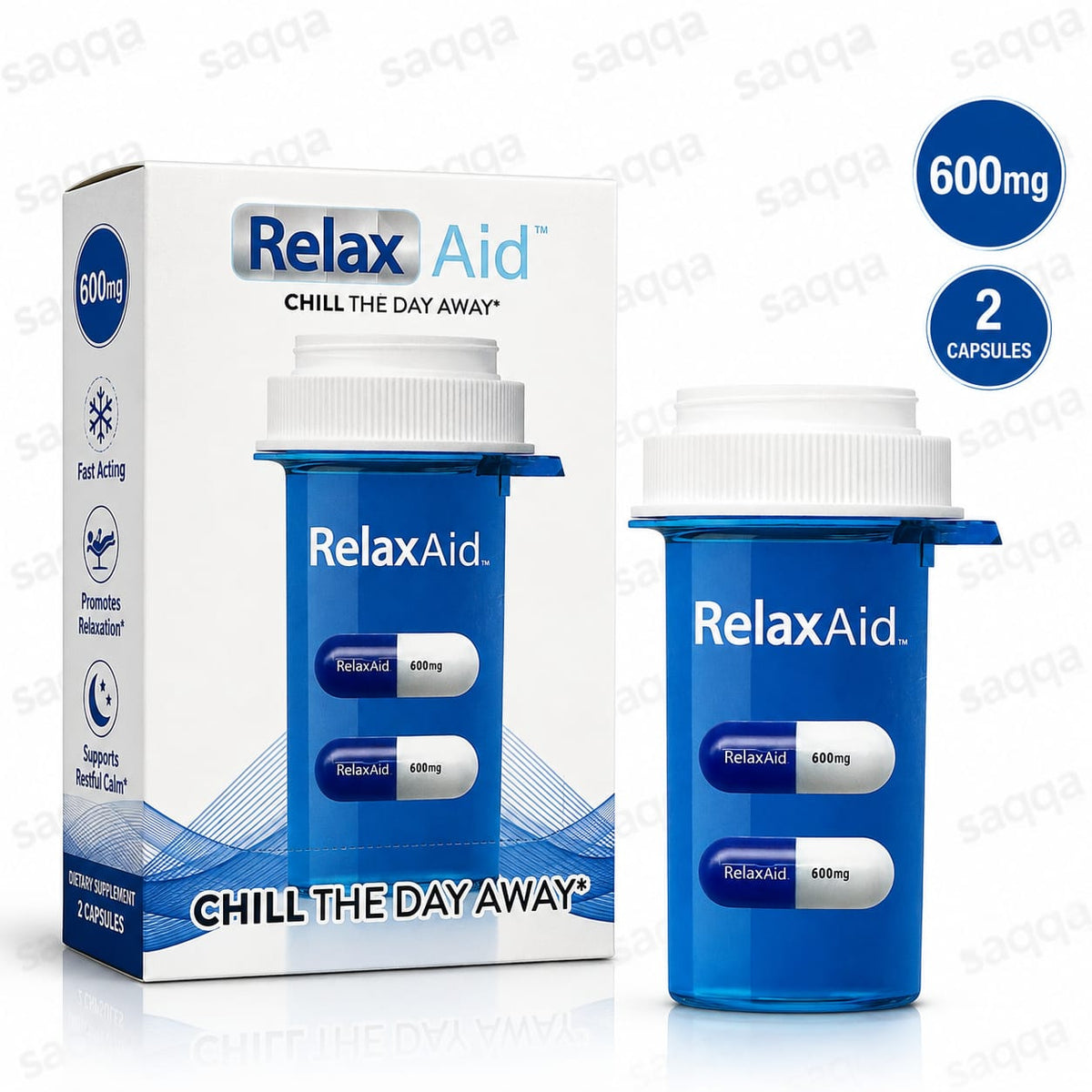 6 Pack Relax Aid 600mg Capsules – 12 Capsules Total