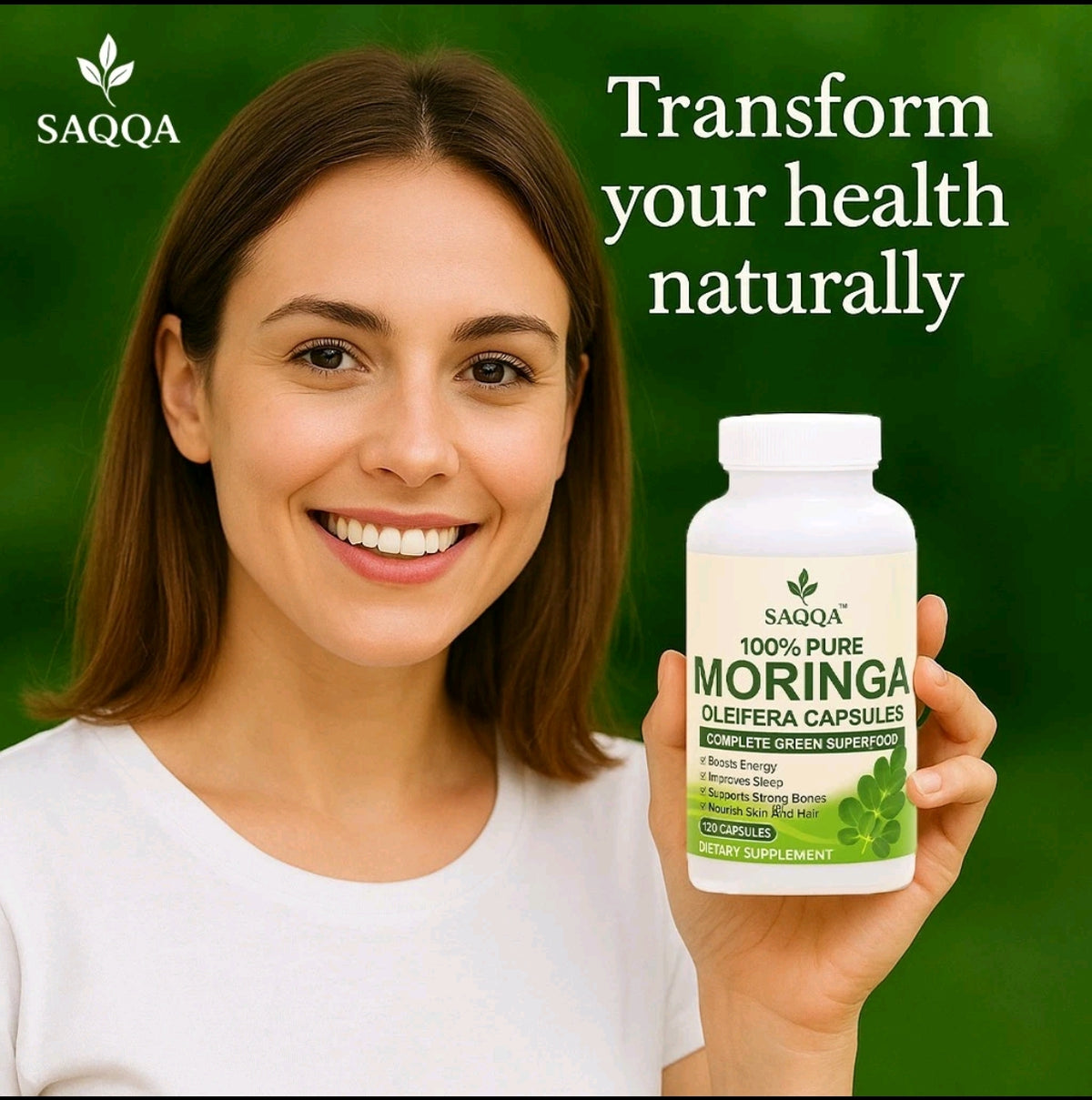 Organic Moringa Oleifera 1000mg 120 Capsules 100% Pure Natural Supplement