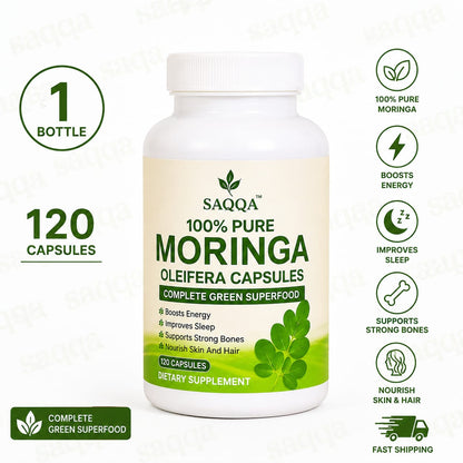 Organic Moringa Oleifera 1000mg 120 Capsules 100% Pure Natural Supplement