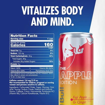 24 Pack Red Bull Apple & Ginger Edition Energy Drink 12 fl oz Cans