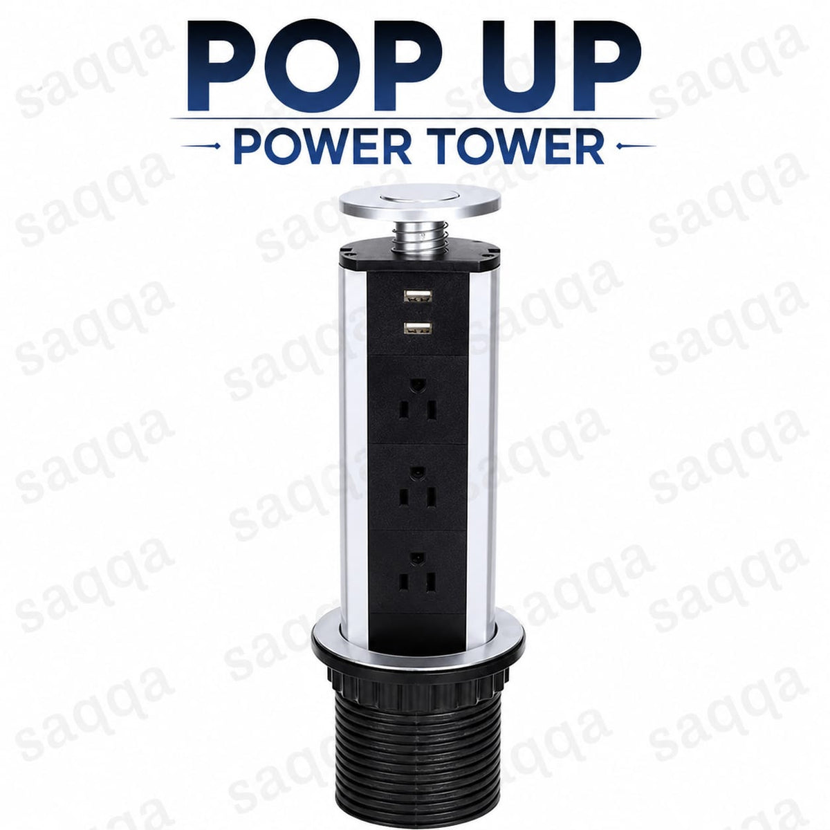 Pop Up Power Strip Countertop Desk Outlet Pull Out Electrical Socket USB Ports