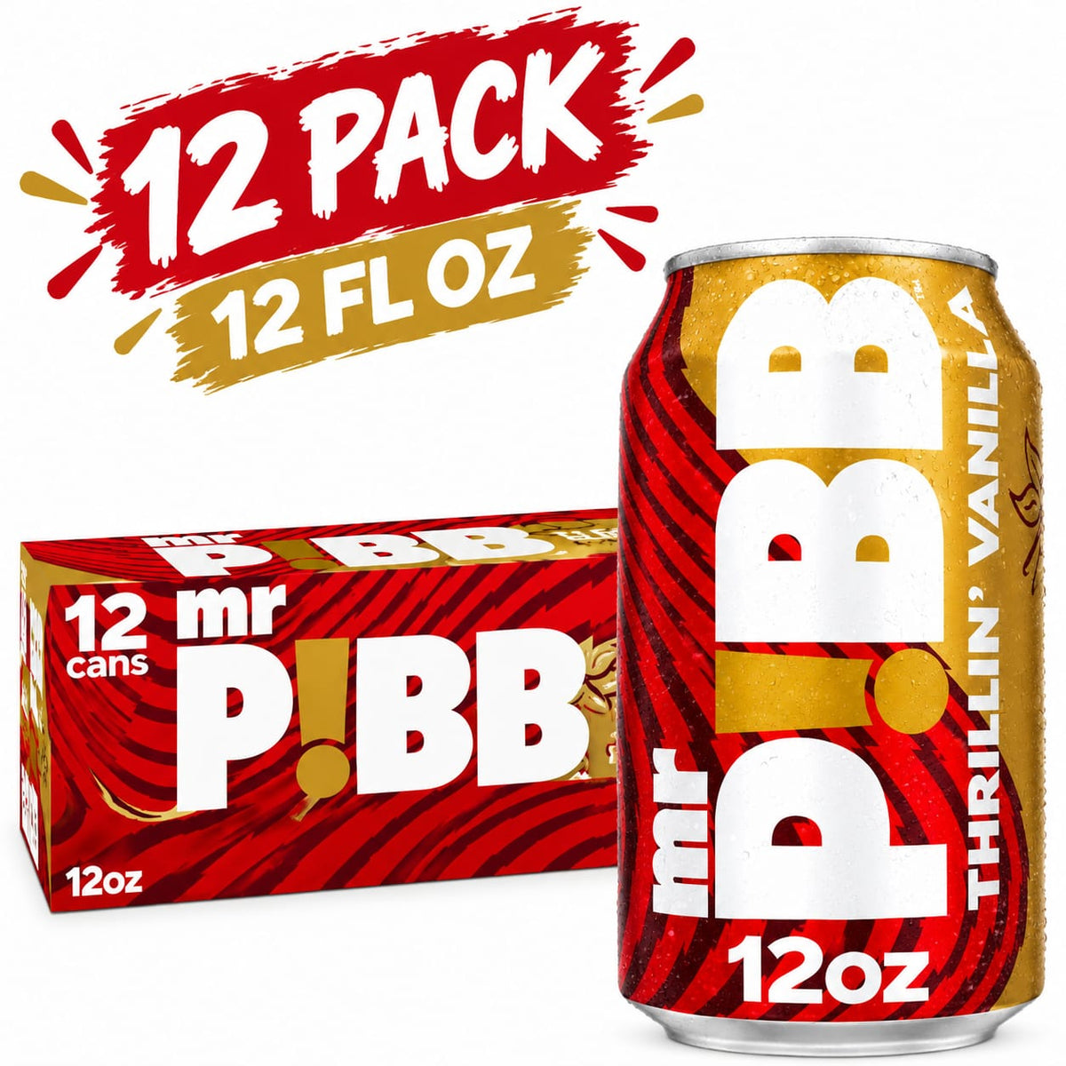 12 Pack Mr. Pibb Original Spicy Cherry Soda, 12 fl oz Cans, Carbonated Soft Drink