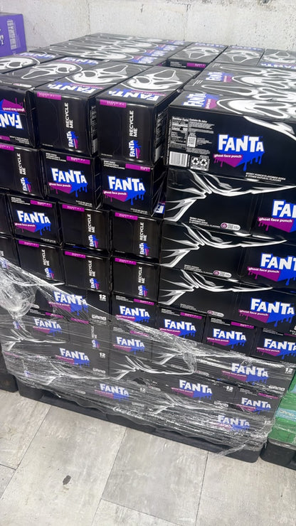 12 Pack Fanta Ghost Face Punch Soda, 12 fl oz Cans, Fruity Carbonated Soft Drink